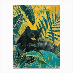 Black Cat In The Jungle 6 Canvas Print