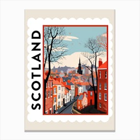 Retro Winter Stamp Poster Edinburgh Scotland 1 Canvas Print