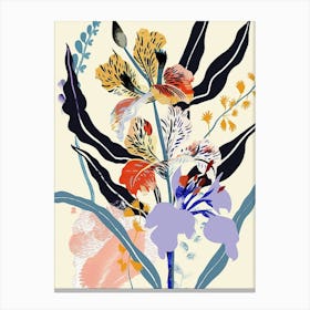 Colourful Flower Illustration Larkspur 3 Canvas Print