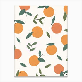 Clementines Orange Citrus Fruit Illustration Pattern Canvas Print