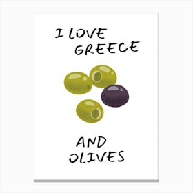 Greece and olives Canvas Print