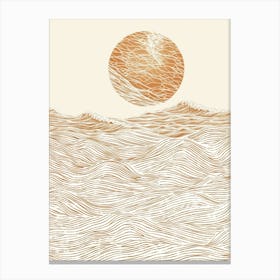 Sun Rising Over The Ocean, Minimalist, Bauhaus Canvas Print