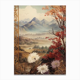 Chrysanthemum Flower Victorian Style 0 Canvas Print