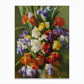 Iris Painting 3 Flower Canvas Print