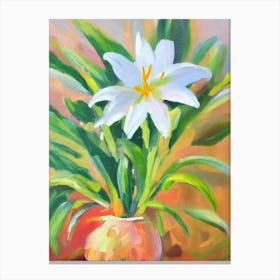 Easter Lily 2 Impressionist Painting Plant Canvas Print