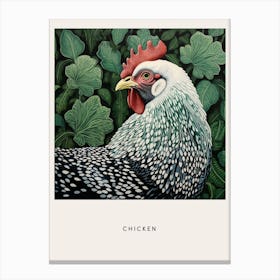 Ohara Koson Inspired Bird Painting Chicken 1 Poster Canvas Print