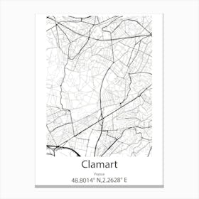 Clamart,France Minimalist Map Canvas Print