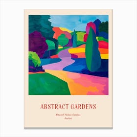 Colourful Gardens Mirabell Palace Gardens Austria 4 Red Poster Canvas Print