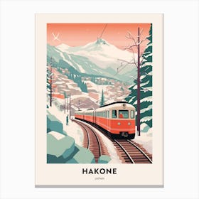 Vintage Winter Travel Poster Hakone Japan 1 Canvas Print