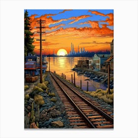 Port Townsend Retro Pop Art 7 Canvas Print