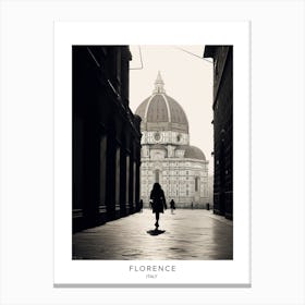 Poster Of Florence, Italy, Black And White Analogue Photography 4 Canvas Print