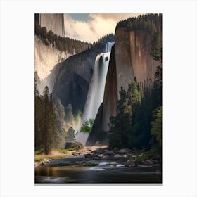 Yosemite Falls, United States Realistic Photograph (1) Canvas Print