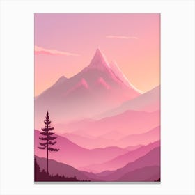 Misty Mountains Vertical Background In Pink Tone 20 Canvas Print