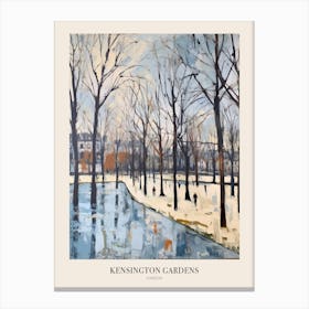Winter City Park Poster Kensington Gardens London 1 Canvas Print