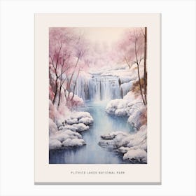 Dreamy Winter National Park Poster  Plitvice Lakes National Park Croatia 1 Canvas Print