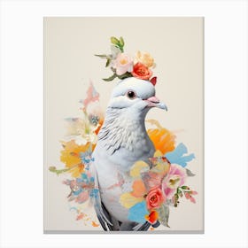Bird With A Flower Crown Dove 3 Canvas Print