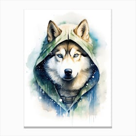 Siberian Husky Dog As A Jedi 3 Canvas Print