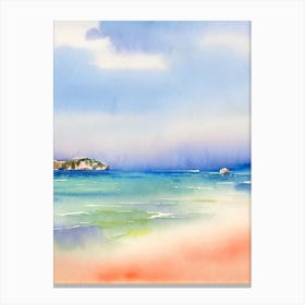 Navagio Beach 3, Zakynthos, Greece Watercolour Canvas Print