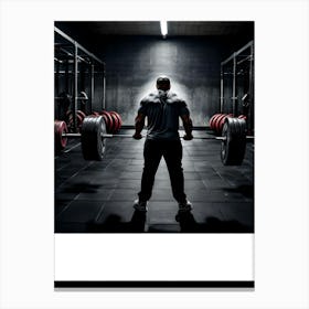 Man Lifting Barbell In Gym Canvas Print