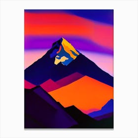 Geometric Mountain At Dusk Canvas Print