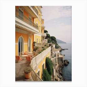 View Of A Hotel In The Mediterranean Summer Vintage Photography Canvas Print