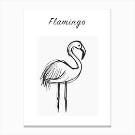 B&W Flamingo Poster Canvas Print