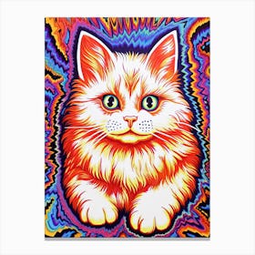 Louis Wain Kaleidoscope Psychedelic Cat 5 Canvas Print