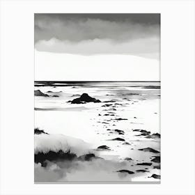 Black And White Of A Beach Canvas Print