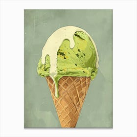 Art Deco Inspired Pistacio Ice Cream 1 Canvas Print