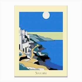 Poster Of Minimal Design Style Of Santorini, Greece 1 Canvas Print