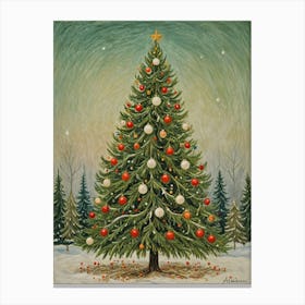 Merry Christmas Tree Canvas Print