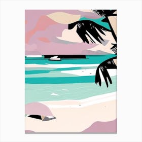 Muri Beach Cook Islands Muted Pastel Tropical Destination Canvas Print