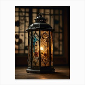 Lantern In The Dark Canvas Print