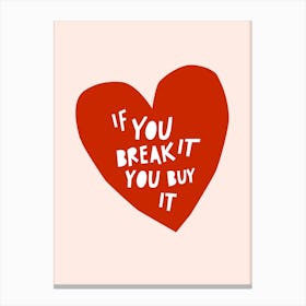 Responsible Love Cut-out Typography Canvas Print