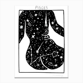 Celestial Bodies Pisces Canvas Print