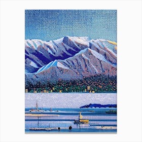 Anchorage, City Us  Pointillism Canvas Print