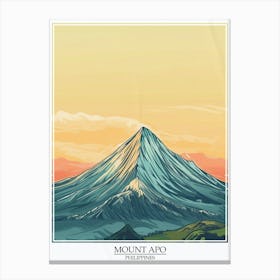 Mount Apo Philippines Color Line Drawing 2 Poster Canvas Print