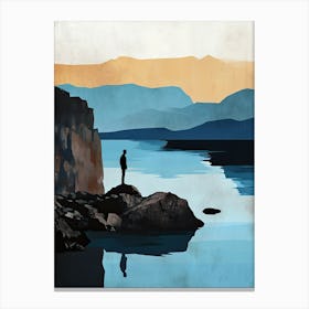 Man Standing On A Rock Canvas Print