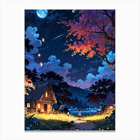 Night Sky Anime aesthetic 40 Canvas Print