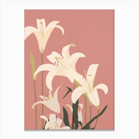 Lilies Flower Big Bold Illustration 3 Canvas Print