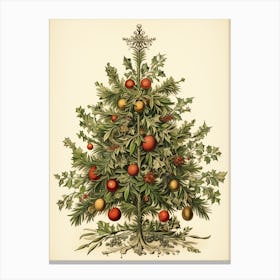 William Morris Style Christmas Tree 20 Canvas Print
