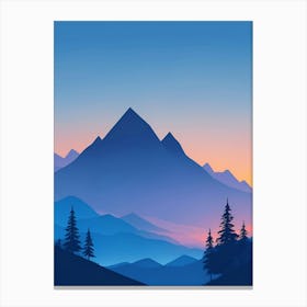 Misty Mountains Vertical Composition In Blue Tone 137 Canvas Print