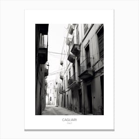 Poster Of Cagliari, Italy, Black And White Photo 4 Canvas Print