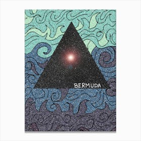 Bermuda Mystery Horror Scary Science Thrill Triangle In Ocean Canvas Print