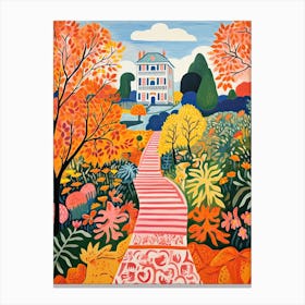 Villa Lante, Italy In Autumn Fall Illustration 3 Canvas Print