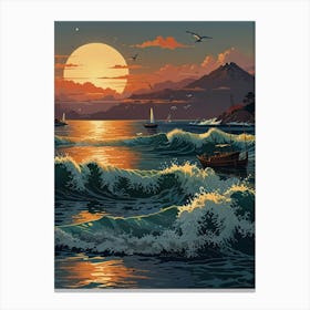 Sunset In The Sea Canvas Print