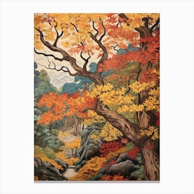 Bigtooth Aspen 4 Vintage Autumn Tree Print  Canvas Print