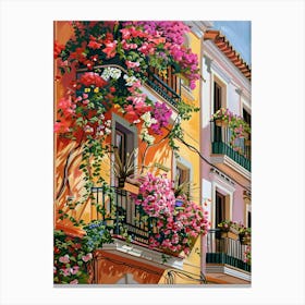 Balcony Painting In Valencia 3 Canvas Print