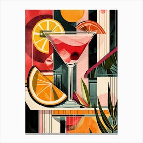 Fruity Art Deco Cocktail 2 Canvas Print