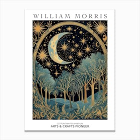 William Morris Print Moon Night Forest Poster Vintage Wall Art Textiles Art Vintage Poster Canvas Print